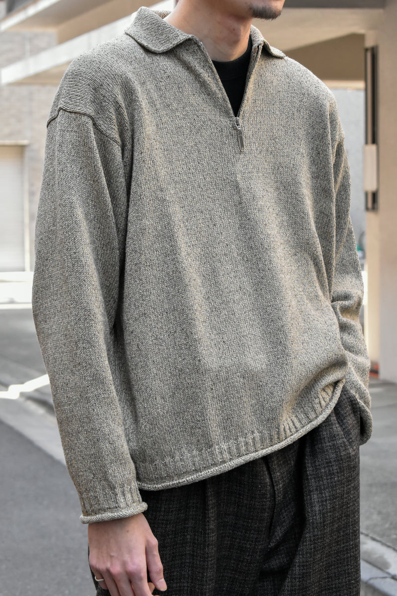 トップス Olde H & Daughter SILK COTTON HALF ZIP Olde H & Daughter 