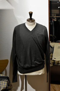 [NEW]Olde H&Daughter /   LINEN / SILK PLAIN STITCH V NECK P/O
