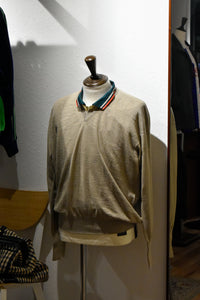 [NEW]Olde H&Daughter /   LINEN / SILK PLAIN STITCH V NECK P/O