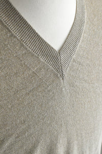 [NEW]Olde H&Daughter /   LINEN / SILK PLAIN STITCH V NECK P/O