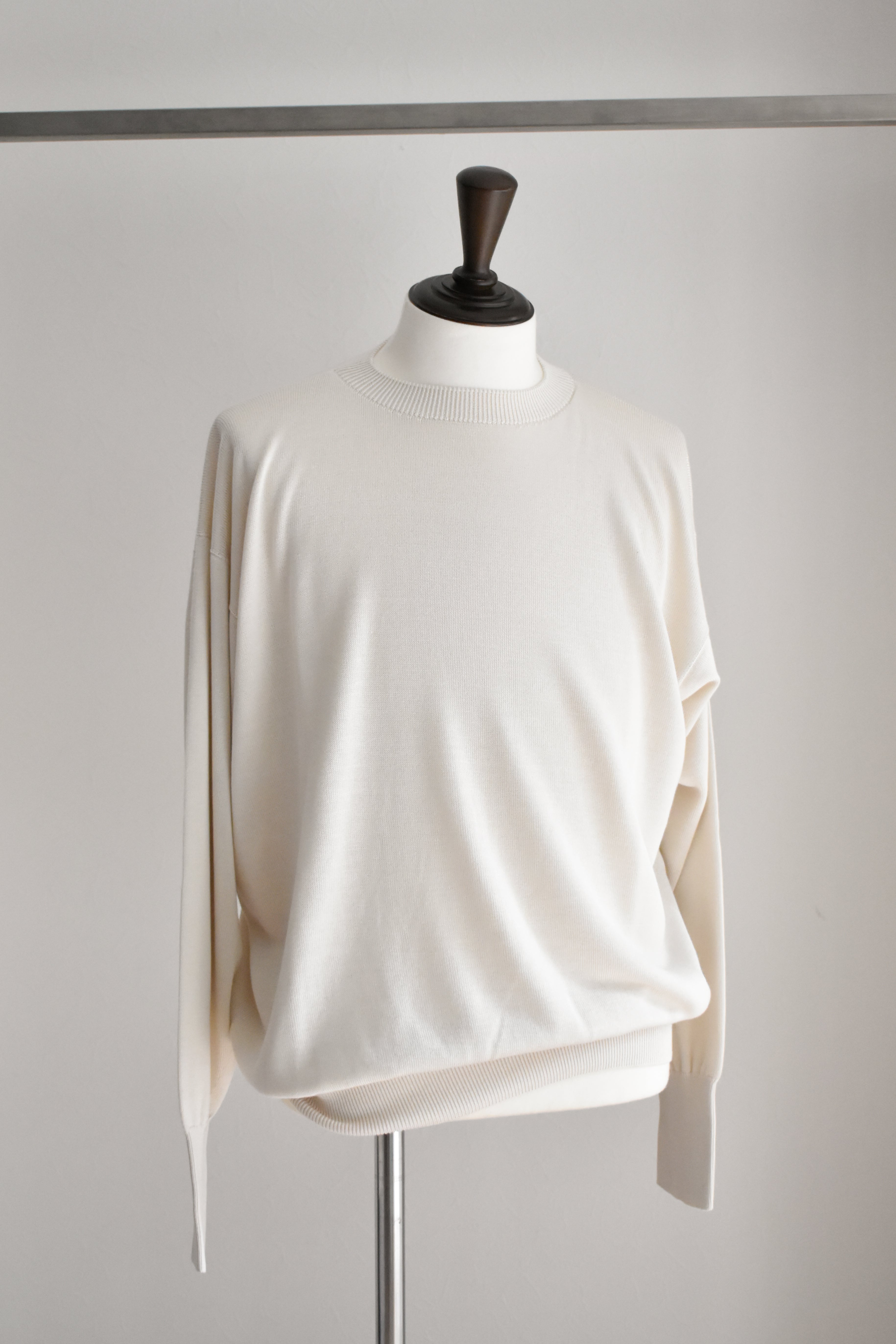 [NEW]Olde H&Daughter / SILK PLAIN STITCH CREW NECK KNITWEAR